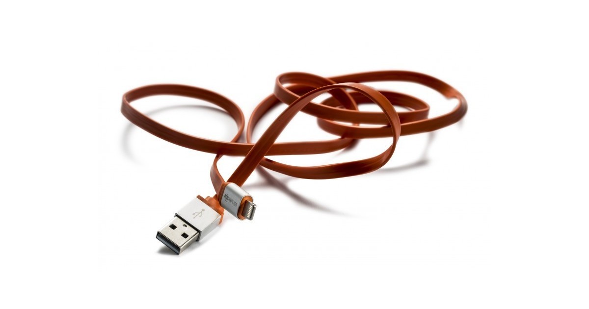Boompods Platte Kabel Flatline (1 meter) - Micro USB voor Android - Oranje