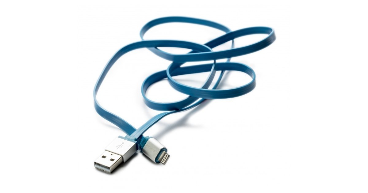 Boompods Platte Kabel Flatline (1 meter) - Micro USB voor Android - Blauw