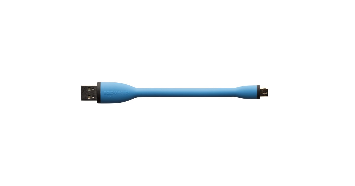 Boompods Flex MFi Lightning kabel (12,5cm) - Android – Blauw
