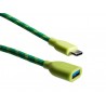 Boompods Retro type C USB kabel met type A Female aansluiting (1 meter) - Groen