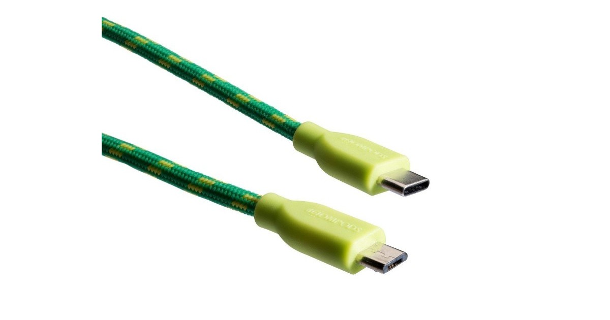 Boompods Retro type C USB kabel met micro USB aanlsuiting (1 meter) - Groen