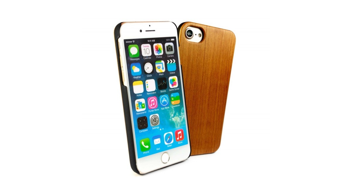 Tuff-Luv - Kersenhout hoes voor Iphone 6s Plus en 7s Plus - Bruin
