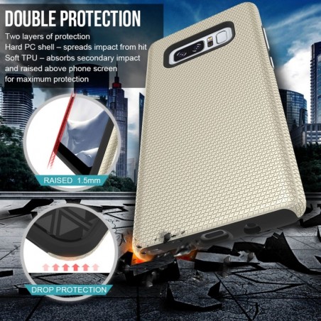 Tuff-luv - Dubbel laags antislip case voor de Samsung Galaxy note 8- goud