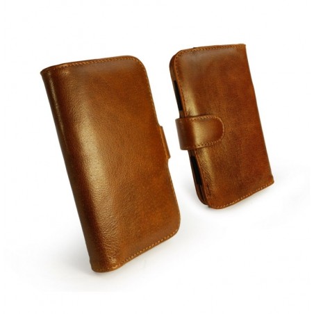 Vintage Leather Pouch Wallet Case Cover for Samsung Galaxy S2 S3 S4 - Brown (Free Screen Protector)