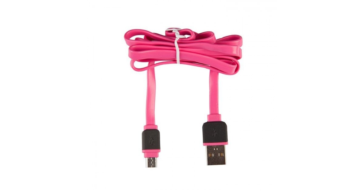 Under Control Flat Micro USB Cable 1M, Pink