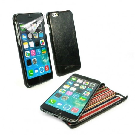 Alston Craig Slim-Shell Klassiek Origineel Leren Hoesje Voor Apple iPhone 6/6s - Zwart