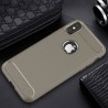 Tuff-luv - Carbon Fiber stijl TPU, Schockbestendige achterkant voor de Apple iPhone X case - grijs