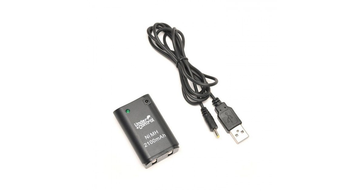 Under Control Rechargeable Battery and cable for X360 Controller - zwart