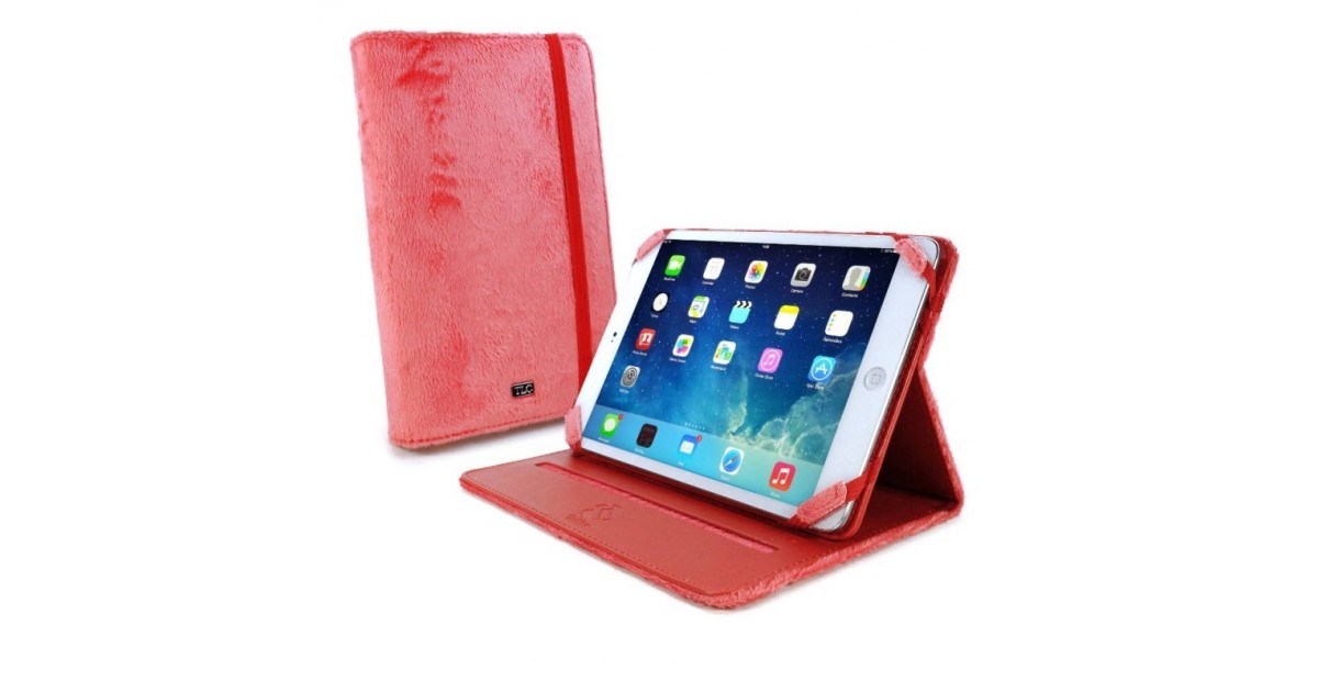 Tuff-Luv Slim-Stand Fluffies case cover for 7 inch tablet inc Kindle Fire HD / HDX roze
