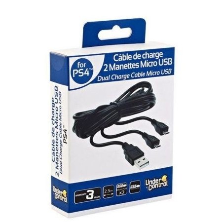 Under Control PS4 Dual Play / Charge Cable, 2,5M