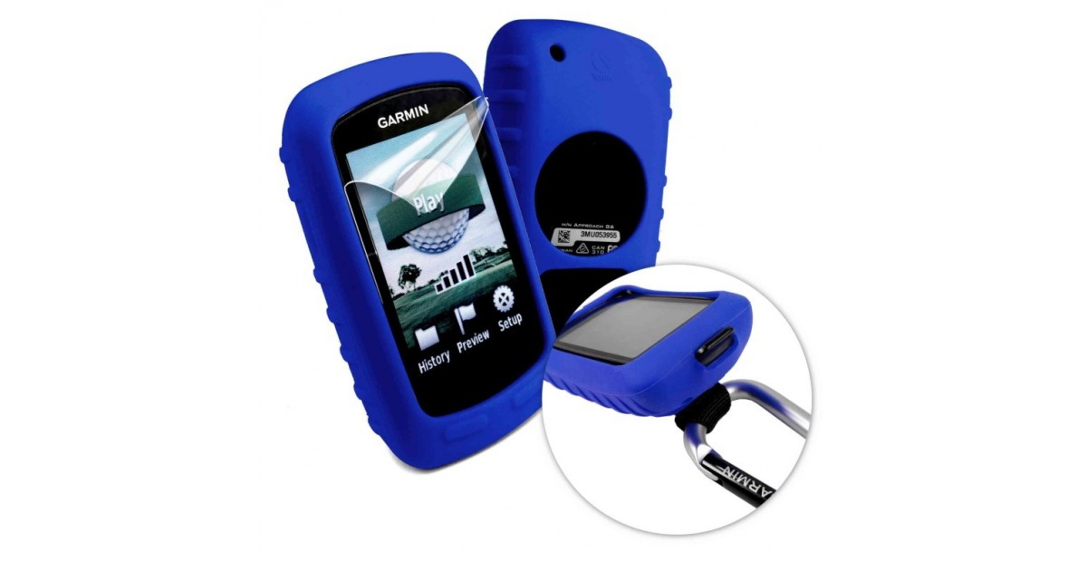 Tuff-Luv Silicone gel hoes & scherm bedekking voor Garmin Golf Approach G6 / G7- Blauw