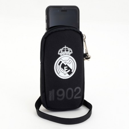 Real Madrid - Tasje voor mobiel - 14 cm hoog -  Zwart