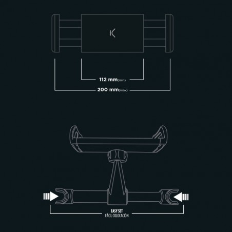 Ksix universal tablet houder voor hoofdsteun auto's