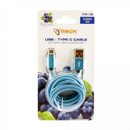 Sbox Usb oplader android USB -TYPEC-15BL Blueberry, Blue