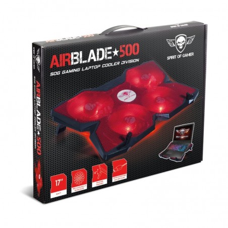 Spirit of Gamer - Laptop Cooling pad - Koeler Blade 500 - tot 17 inch - Rood
