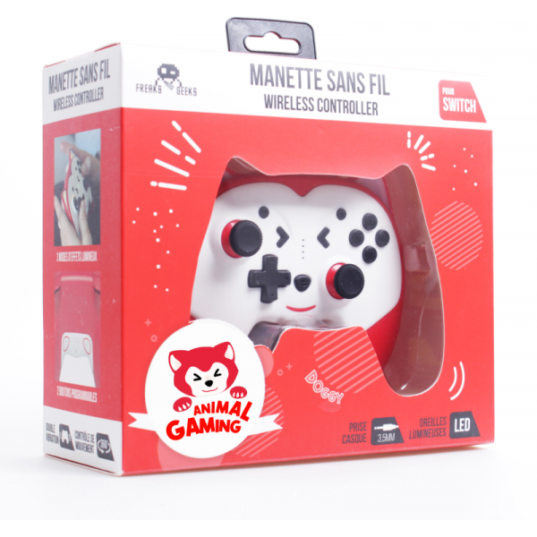 Freaks and Geeks Switch draadloze bluetooth Gamepad Doggy in kindermaat - rood