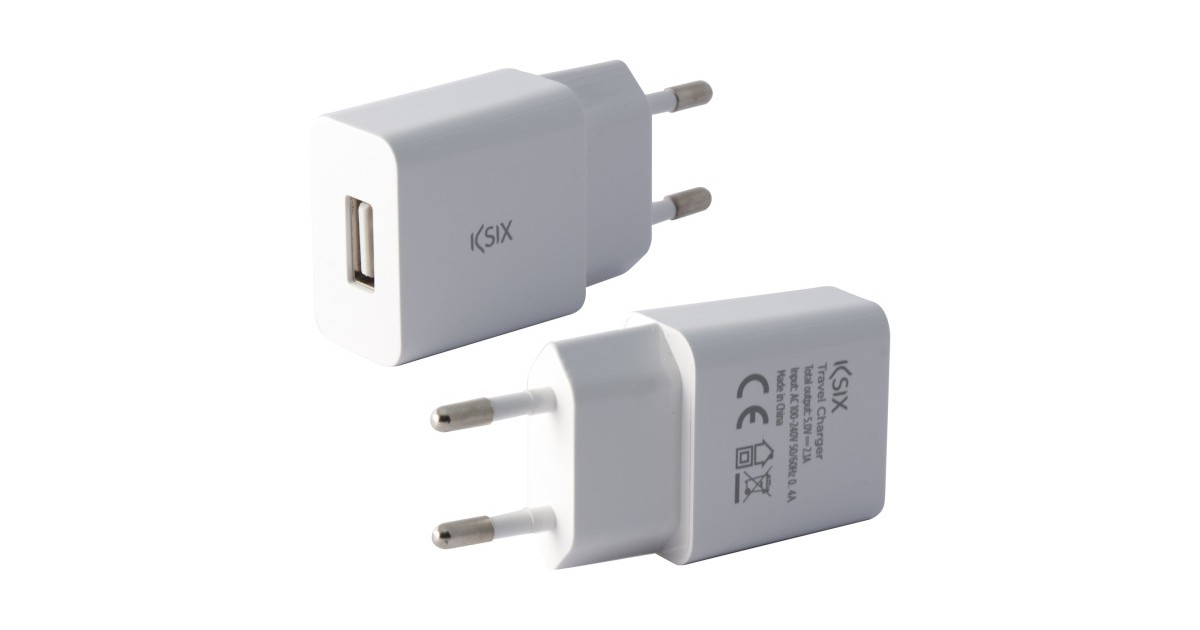 Ksix USB wandlader 2.1A -wit